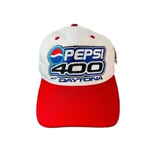 Checkered Flag Unisex White Red Blue Pepsi 400 Dayton Snapback Hat Cap One Size